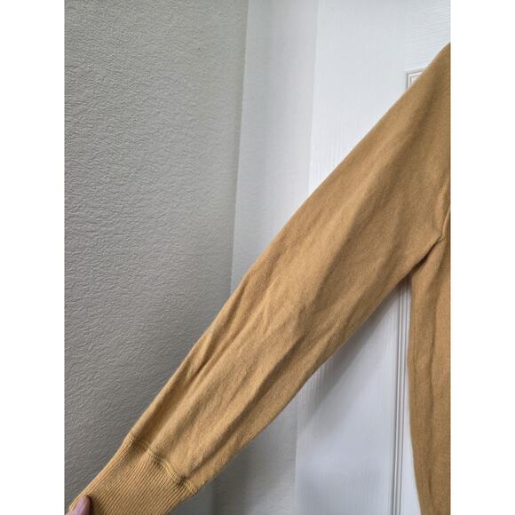 American Eagle AE77 100% Cashmere Luxe Soft Mustard Yellow Sweater Large Unisex - Picture 4 of 10